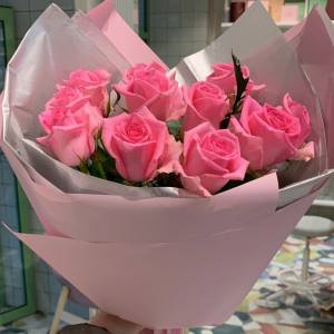 Букет нежных 11 розовых роз R536